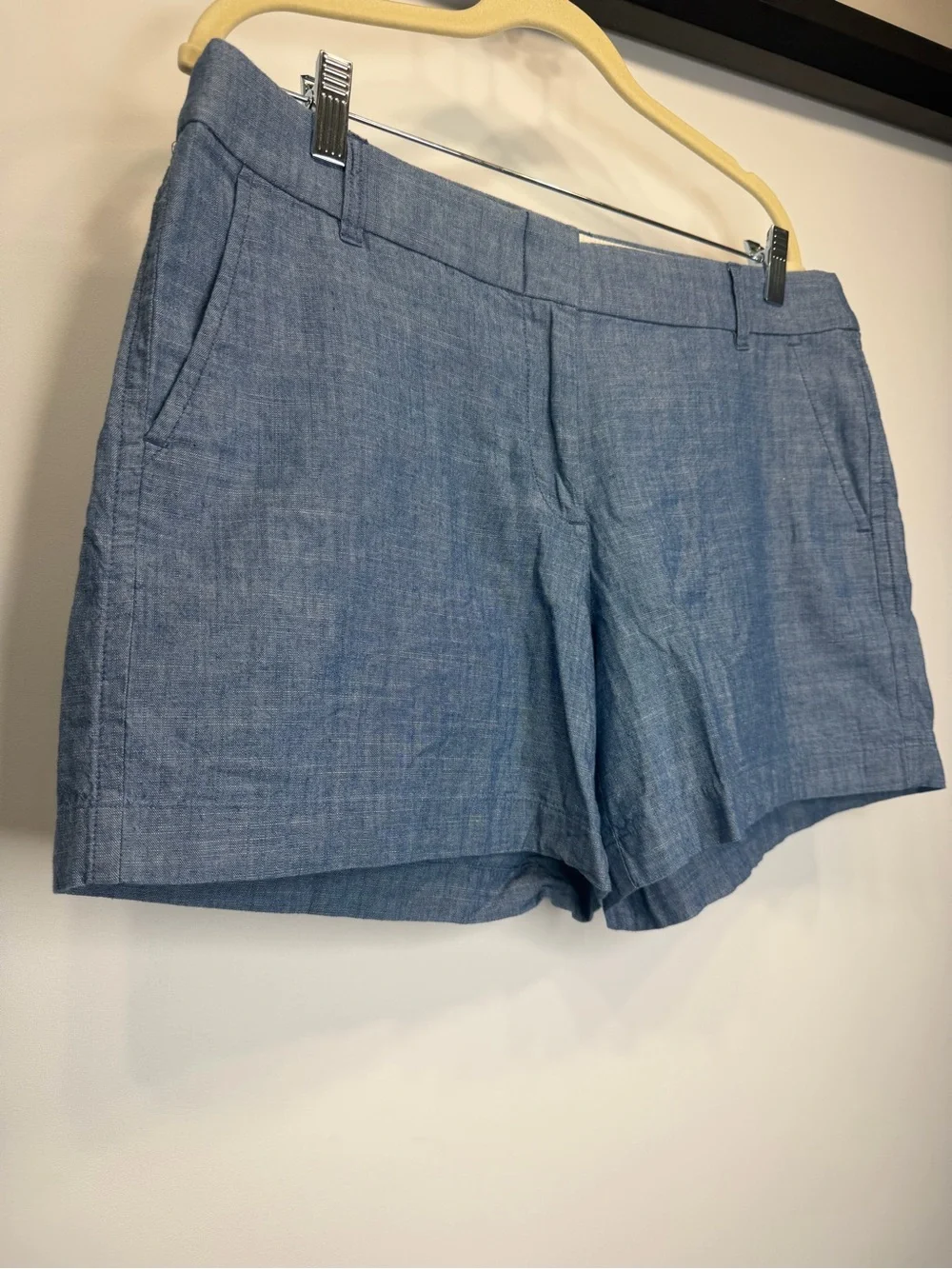 J.Crew Blue Chambray Cotton Shorts Women’s Size 12 - Picture 4 of 10